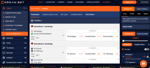 Die Sportwetten und Wettarten bei Dreambet